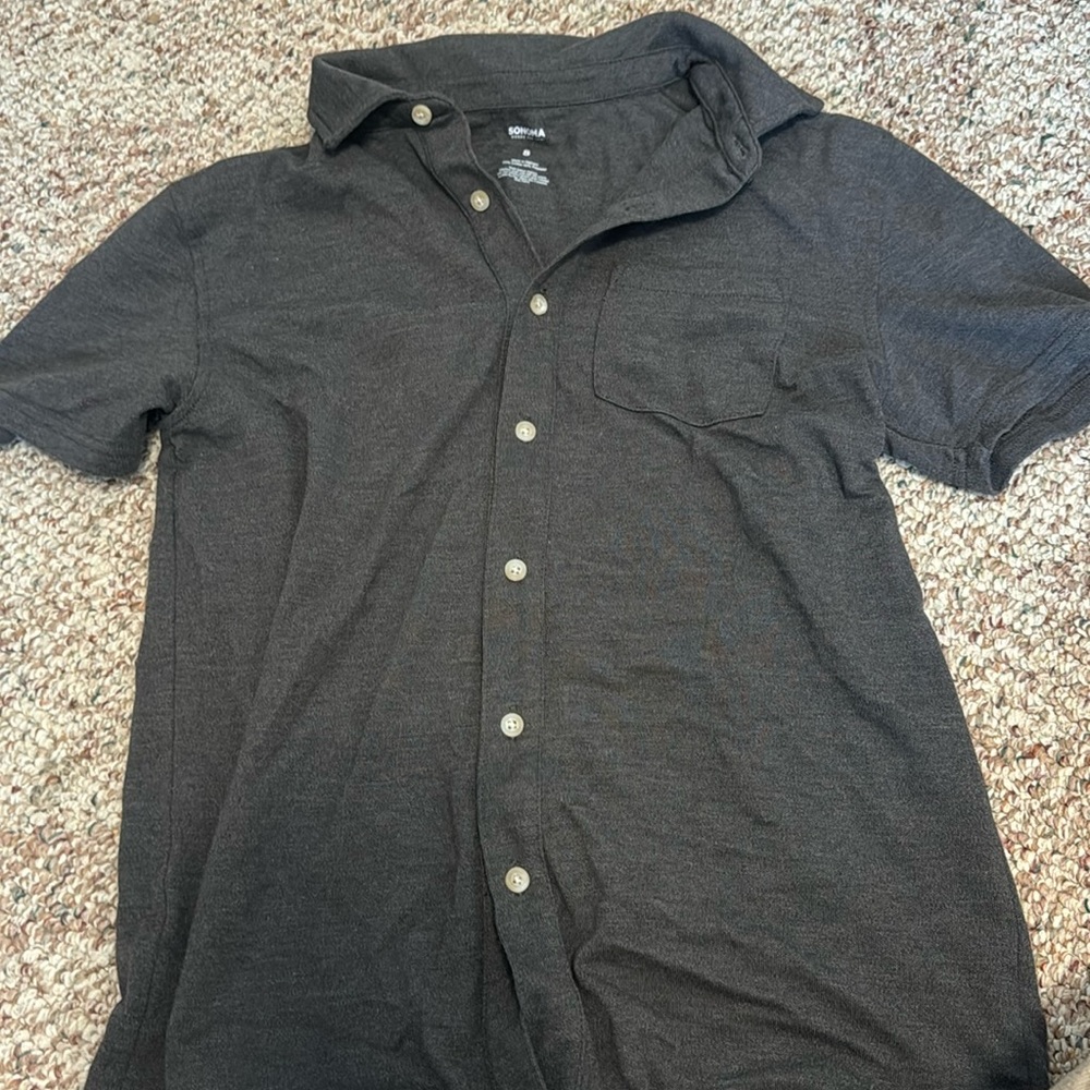 Sonoma Charcoal Grey Button Down Shirt